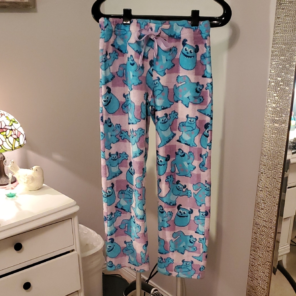 Disney's Monster's Inc. Teal and Purple Pajama Bottoms with Elastic Waistband